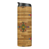 Einzigartiges Holzkorn - Monogramm Holzkörner Geom Thermosbecher (Nach rechts gedreht)