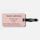 Einzigartiges, Hübsch rosa geometrisches Muster Gepäckanhänger (Rückseite horizontal)