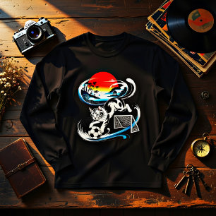 Einzigartiges japanisches Fußball-Katzengeschenk f Tri-Blend Shirt