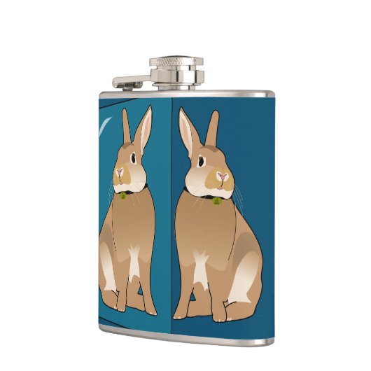 Einzigartiges Kaninchen im Spiegel Flachmann (Links)