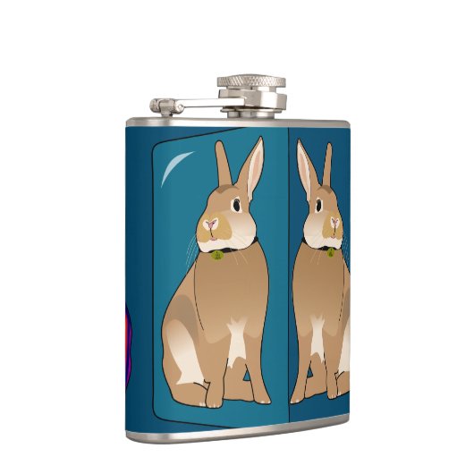 Einzigartiges Kaninchen im Spiegel Flachmann (Rechts)