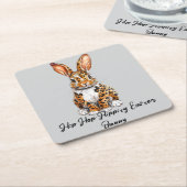 Einzigartiges Kaninchen mit Gepunktetem Leopard Rechteckiger Pappuntersetzer (angewinkelt)