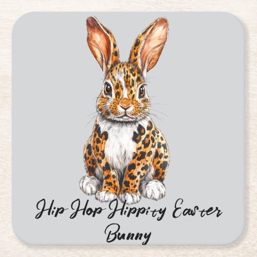Einzigartiges Kaninchen mit Gepunktetem Leopard Rechteckiger Pappuntersetzer (Vorderseite)