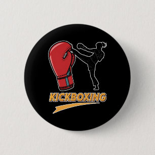 Einzigartiges Kickboxen Boxhandschuh Design Button