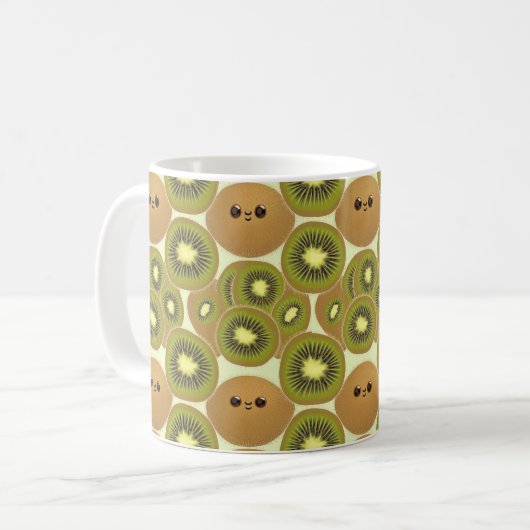 Einzigartiges Kiwi-Themendesign Kaffeetasse (Vorderseite Links)