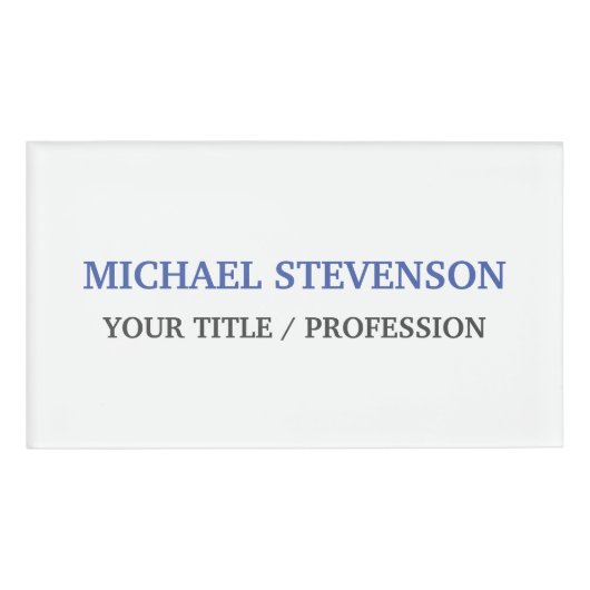 Einzigartiges klassisches Blau Namenschild (Vorderseite)