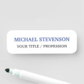 Einzigartiges klassisches Blau Namensschild (Beispiel)