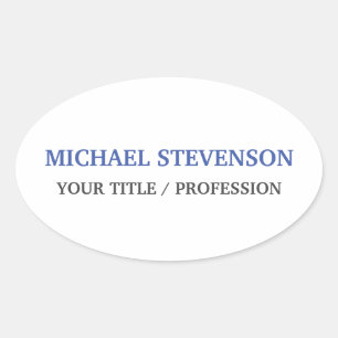 Einzigartiges klassisches Blau Ovaler Aufkleber