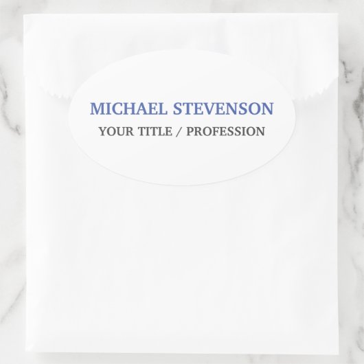 Einzigartiges klassisches Blau Ovaler Aufkleber (Tasche)