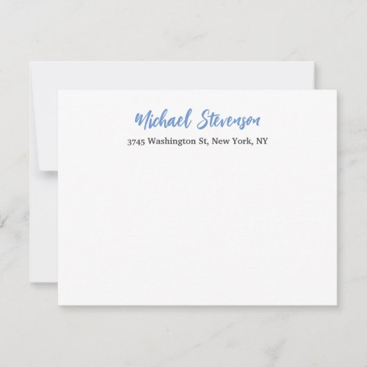 Einzigartiges klassisches Blau RSVP Karte (Vorderseite)