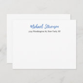 Einzigartiges klassisches Blau RSVP Karte (Vorne/Hinten)