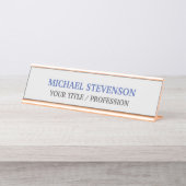 Einzigartiges klassisches Blau Schreibtischnamensplakette (Vorderseite )