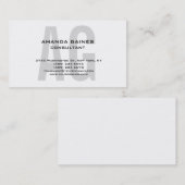 Einzigartiges klassisches Grau-Monogramm weiß Visitenkarte (Vorne/Hinten)