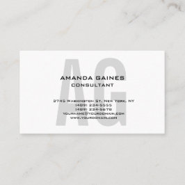 Einzigartiges klassisches Grau-Monogramm weiß Visitenkarte