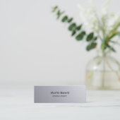 Einzigartiges klassisches Silber-Grau-Slim Mini Visitenkarte (Stehend Vorderseite)