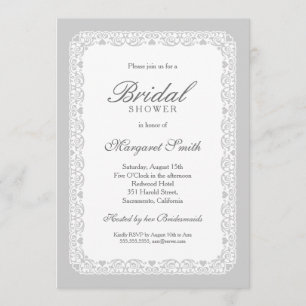 Einzigartiges kreatives, grau-Vintages Brautparty Einladung