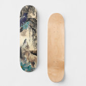 Einzigartiges Kunstdesign Majestic Raven Moon & Wo Skateboard (Vorderseite)