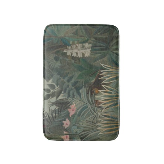 Einzigartiges künstlerisches Dschungelgemälde Henr Badematte (Vorderseite Vertikal)