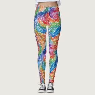Einzigartiges, künstlerisches Regenbogen-Wasserfar Leggings