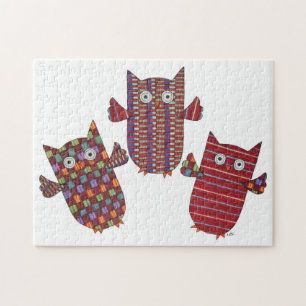 Einzigartiges Kunstpuzzle - 3 rote Löcher Puzzle