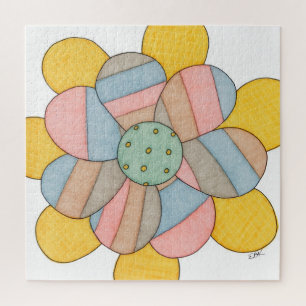 Einzigartiges Kunstpuzzle - Blume #1 - Kunstmuseum Puzzle