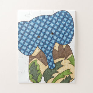 Einzigartiges Kunstpuzzle - Elefant #1 - Art-Erin Puzzle
