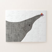Einzigartiges Kunstpuzzle - Elefant mit Blume #1 Puzzle (Horizontal)