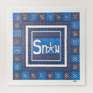 Einzigartiges Kunstpuzzle - Schnee Puzzle