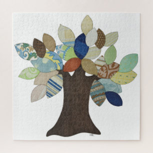 Einzigartiges Kunstpuzzle - Silberbaum - Erin Brie Puzzle