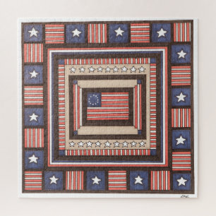 Einzigartiges Kunstpuzzle - Zeitflagge - Kunst der Puzzle