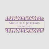 Einzigartiges Lavendel-Muster Beruflich Lila Namensschild (Vorderseite)