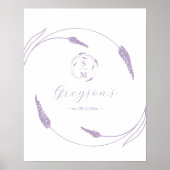 Einzigartiges Lavendel-Wedding-Zeichen und Keepake Poster (Vorne)