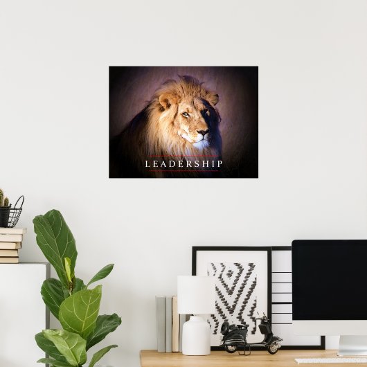 Einzigartiges Leadership Lion Art Poster Print (Heimbüro)