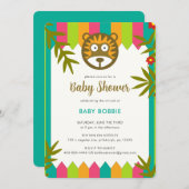 Einzigartiges, lebendiges Jungle-Theme Lion Baby S Einladung (Vorne/Hinten)