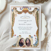 Einzigartiges Leopard Print Cherub Foto Hochzeit Einladung