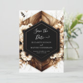 Einzigartiges Licht rustikale Hochzeit Save The Date (Stehend Vorderseite)