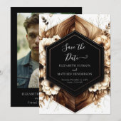 Einzigartiges Licht rustikale Hochzeit Save The Date (Vorne/Hinten)