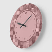 Einzigartiges Lila Fliesenmuster Große Wanduhr (Winkel)