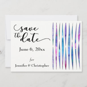 Einzigartiges Lila, Rosa, Blau Modernes Save-the-D Save The Date