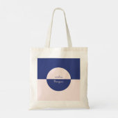 Einzigartiges Lila Rosa und Skriptmonogramm Tragetasche (Rückseite)