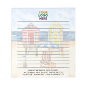 Einzigartiges Logo für Strandkabinen Notizblock (Vorderseite)