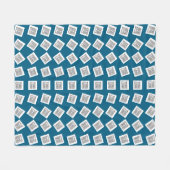 Einzigartiges Logo oder Bildmuster | Blau (editier Fleecedecke (Vorderseite (Horizontal))