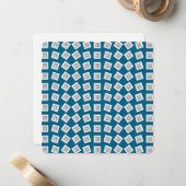 Einzigartiges Logo oder Bildmuster | Blau (editier Mitteilungskarte (Vorderseite/Rückseite Beispiel)