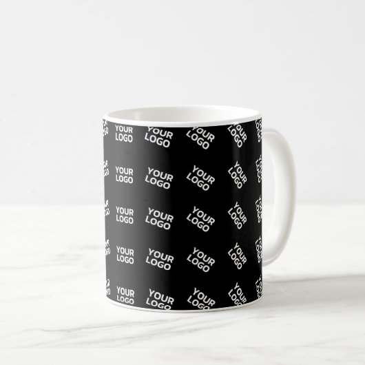 Einzigartiges Logo oder Bildmuster | Schwarz (edit Kaffeetasse (VorderseiteRechts)