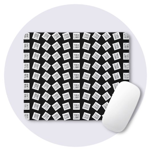 Einzigartiges Logo oder Bildmuster | Schwarz (edit Mousepad