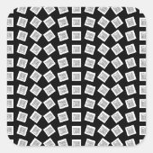 Einzigartiges Logo oder Bildmuster | Schwarz (edit Quadratischer Aufkleber (Vorderseite)