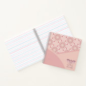 Einzigartiges Logo oder QR-Code rosa geometrisches Notizblock (Innenseite)