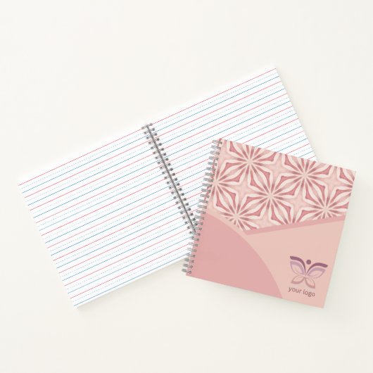 Einzigartiges Logo oder QR-Code rosa geometrisches Notizblock (Innenseite)