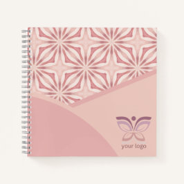 Einzigartiges Logo oder QR-Code rosa geometrisches Notizblock