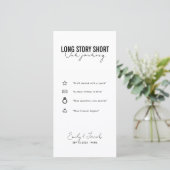 Einzigartiges Long Story Short Lesezeichen Datum v Save The Date (Stehend Vorderseite)